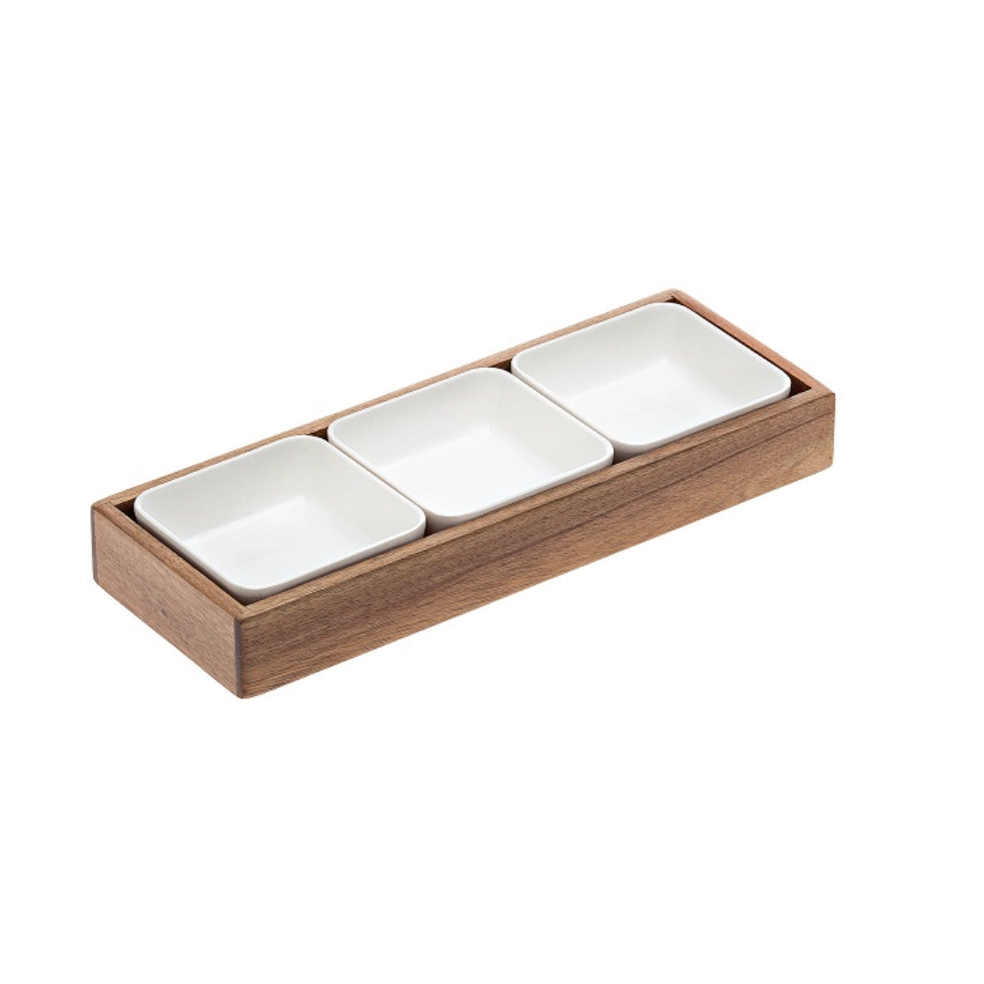 SET 3 CIOTOLE 31X11X4CM C/BASE LEGNO