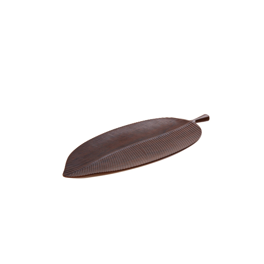 VASSOIO FOGLIA 57X20CM MELAM.EFF.LEGNO