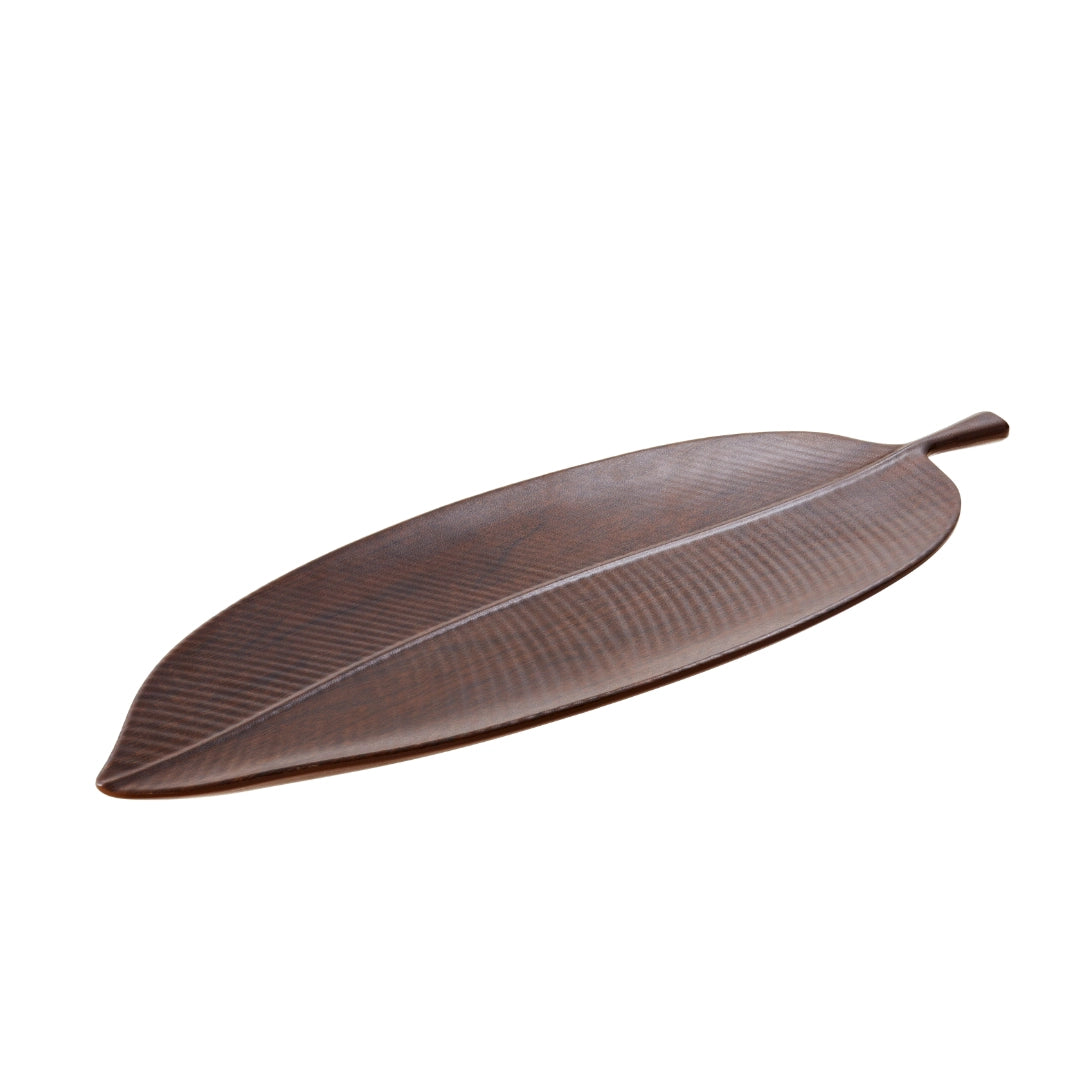 VASSOIO FOGLIA 84X25CM MELAM.EFF.LEGNO