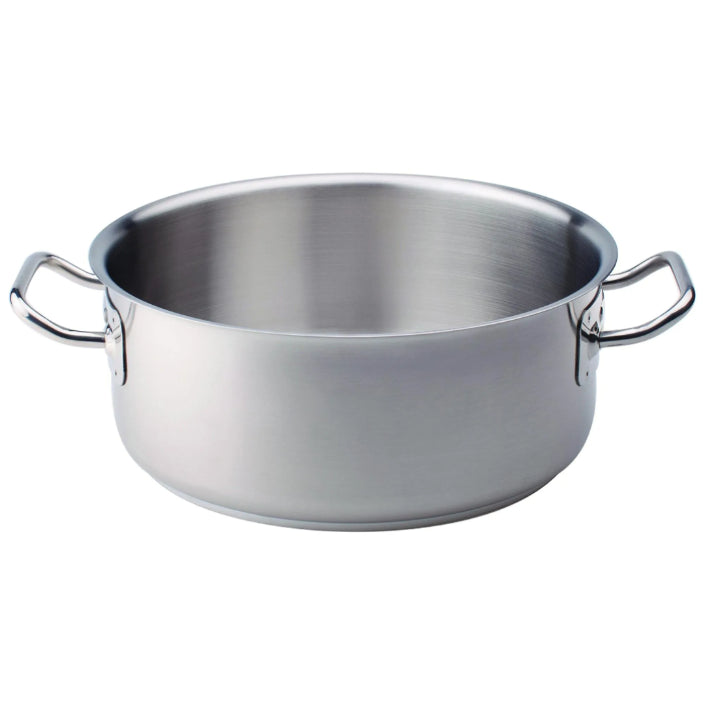 CASSERUOLA BASSA INOX 36CM 17H 2 MANICI